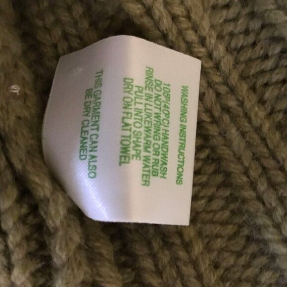 Johnstons of Elgin T Gillier Scottish Khaki Cashmere Zip Sweater Funnel Neck XL - Picture 9 of 10